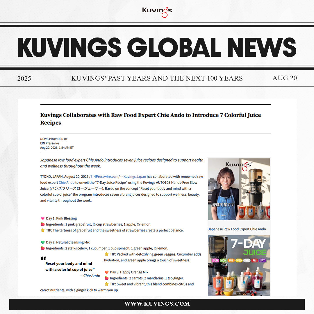 Kuvings Collaborates with Raw Food Expert Chie Ando to Introduce 7 Colorful Juice Recipes
